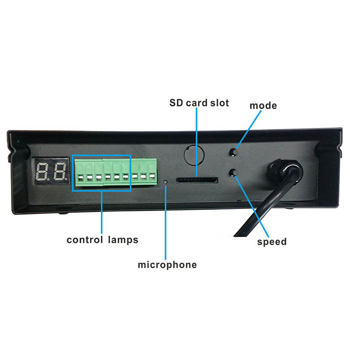 AC220V LED music controller,full color programmable,play effects with music,support DMX512,WS2812,etc.microphone&audio cable input,For Led strip light